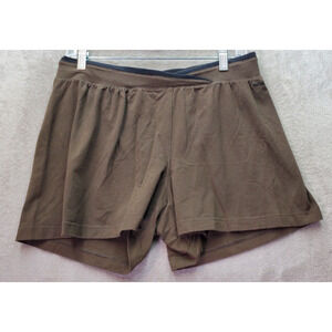 Reebok Activewear Short Womens Medium Brown Play Dry Elastic Waist Mid Rise Logo